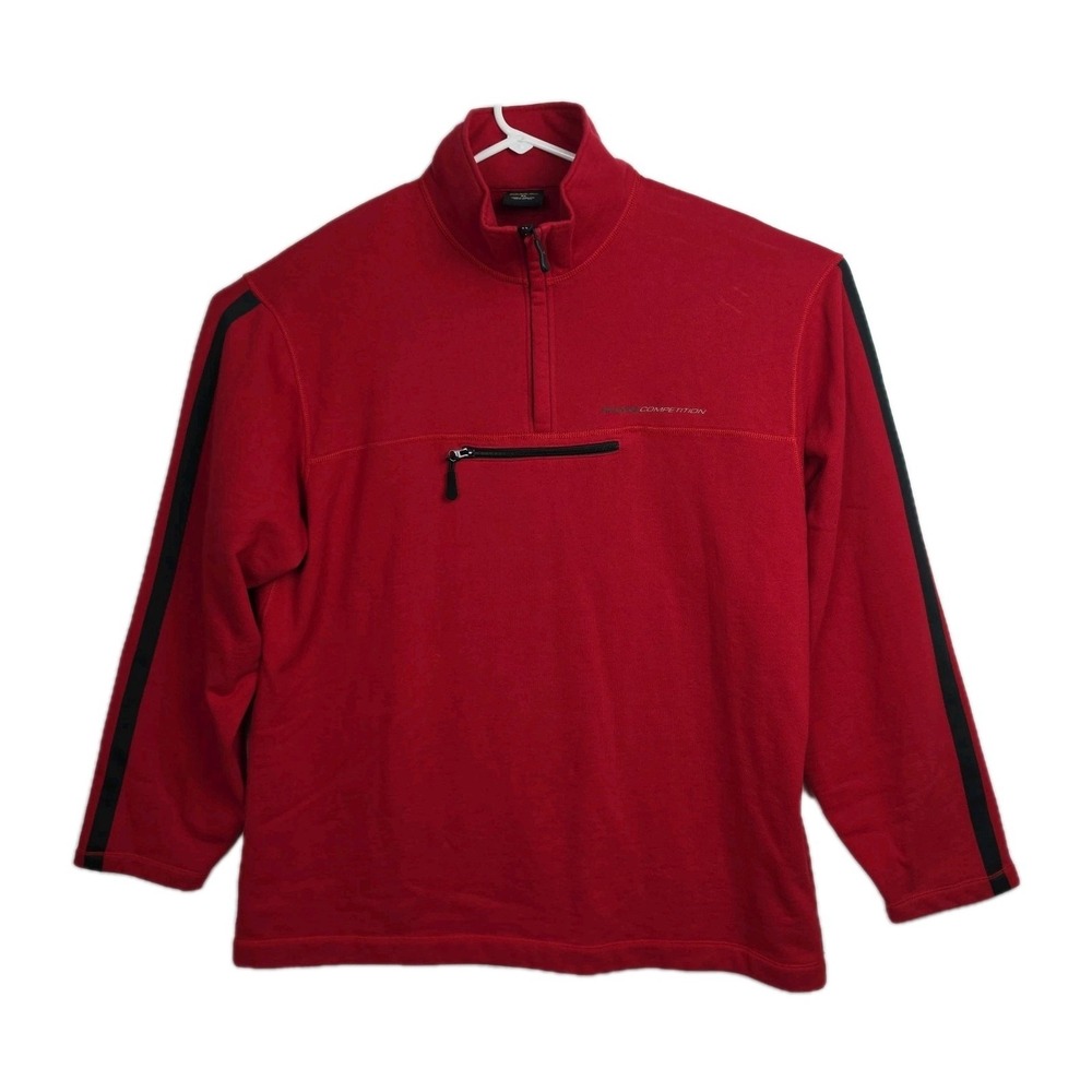 Nautica Competition 1/4-Zip Sweatshirt Men's XL Red Pocket Long Sleeves‎